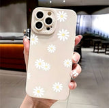 iPhone 14 (6.1) Case TPU flores margarita color crema