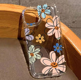 iPhone 15 (6.1) Case Flower pattern clear