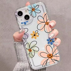 iPhone 15 (6.1) Case Flower pattern clear