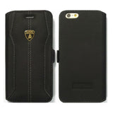 IPhone 6/6S 4.7" MOBO Lamborghini Leather Flip Case-Negro