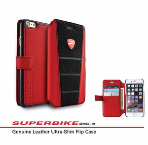 IPhone 6/6S 4.7" MOBO Ducati Leather Flip Case-Rojo/Negro