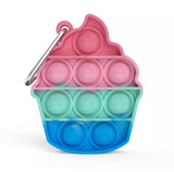 Fidget Pop It Push Bubble  | Juego Anti Estrés - Mini Cupcake llavero