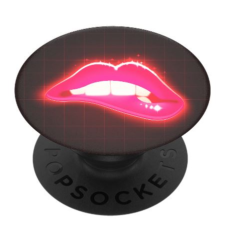 POP0186-Popsockets Phone Grip & Stand Neon Lips