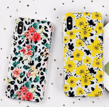 iPhone X/XS 5.8 TPU Clear Flowers/Leopard  Black