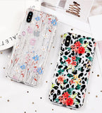 iPhone X/XS 5.8 TPU Clear Flowers/Leopard  Black