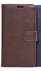 Samsung S6 Flip Cover Case cuero sintético marrón